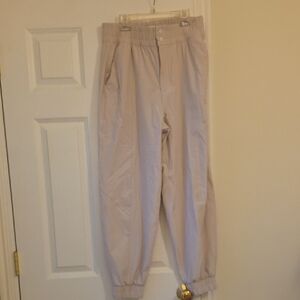 Abercrombie And Fitch Size Medium Light Beige Elastic Waist Joggers